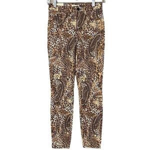 L’AGENCE Jeans Women’s 25 Leopard Paisley Margot High Rise Ankle Skinny NWT